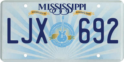 MS license plate LJX692