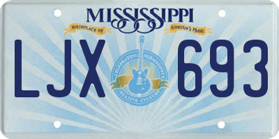 MS license plate LJX693