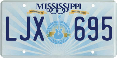 MS license plate LJX695