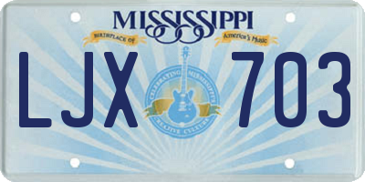 MS license plate LJX703