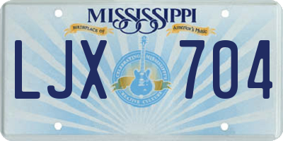 MS license plate LJX704