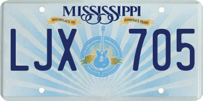 MS license plate LJX705