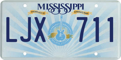MS license plate LJX711