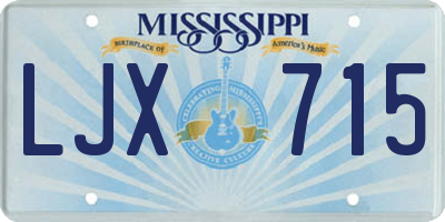 MS license plate LJX715