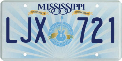 MS license plate LJX721
