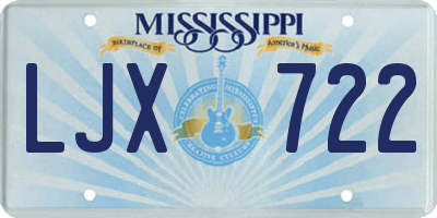 MS license plate LJX722