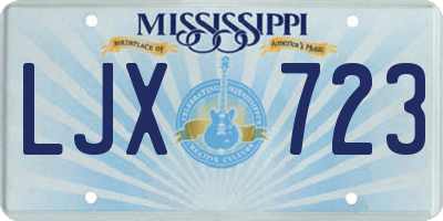 MS license plate LJX723