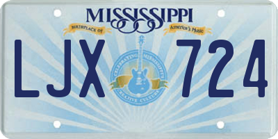 MS license plate LJX724