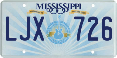 MS license plate LJX726