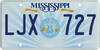 MS license plate LJX727