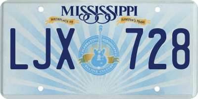 MS license plate LJX728
