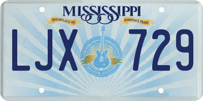 MS license plate LJX729