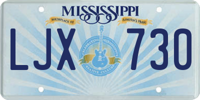 MS license plate LJX730