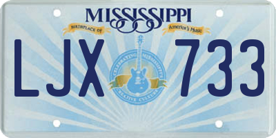 MS license plate LJX733