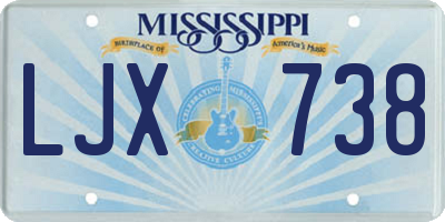 MS license plate LJX738