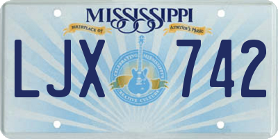 MS license plate LJX742