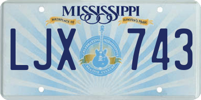 MS license plate LJX743