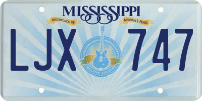MS license plate LJX747