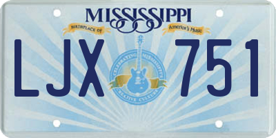 MS license plate LJX751