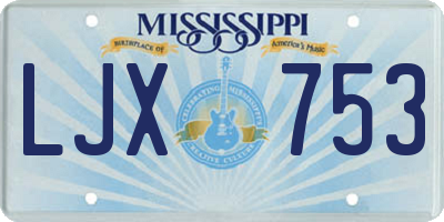 MS license plate LJX753