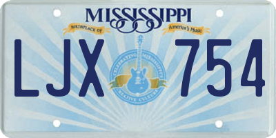 MS license plate LJX754