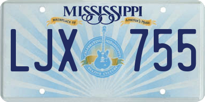 MS license plate LJX755