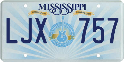 MS license plate LJX757