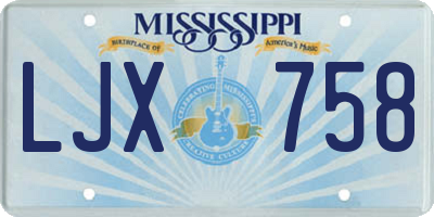 MS license plate LJX758