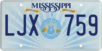 MS license plate LJX759