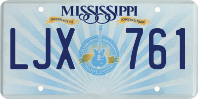 MS license plate LJX761