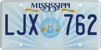 MS license plate LJX762