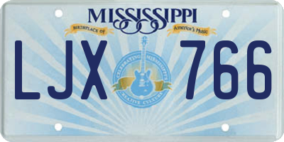 MS license plate LJX766