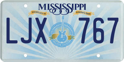 MS license plate LJX767