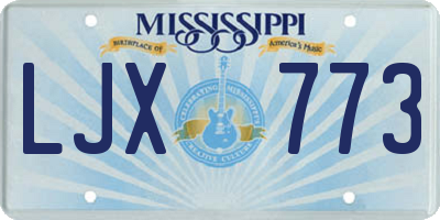MS license plate LJX773