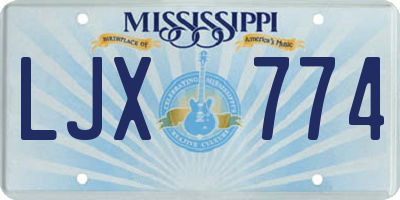 MS license plate LJX774