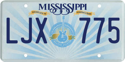 MS license plate LJX775
