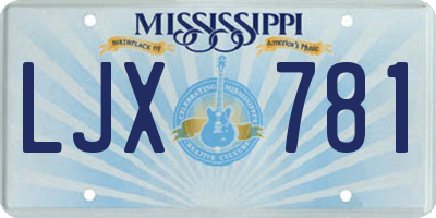MS license plate LJX781
