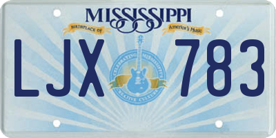 MS license plate LJX783