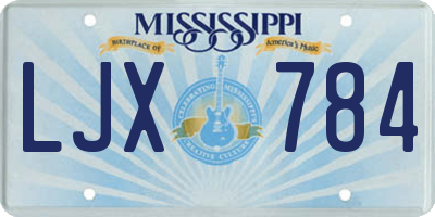 MS license plate LJX784