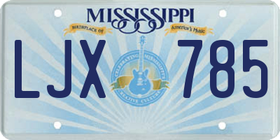 MS license plate LJX785