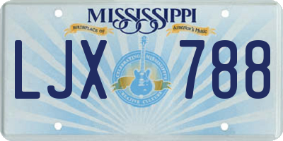 MS license plate LJX788