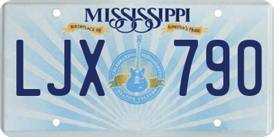 MS license plate LJX790