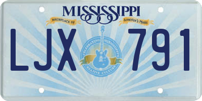 MS license plate LJX791