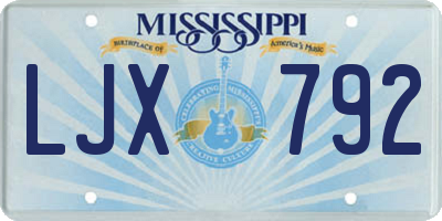 MS license plate LJX792