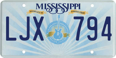 MS license plate LJX794