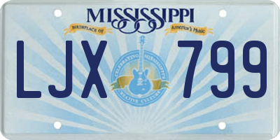 MS license plate LJX799