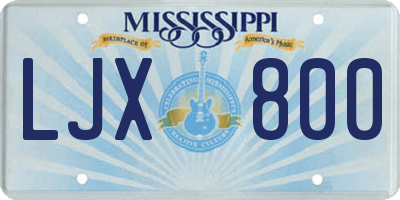 MS license plate LJX800