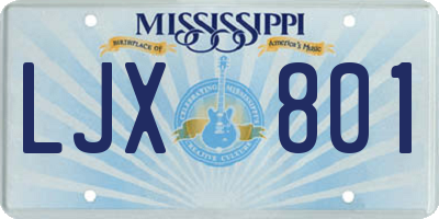 MS license plate LJX801