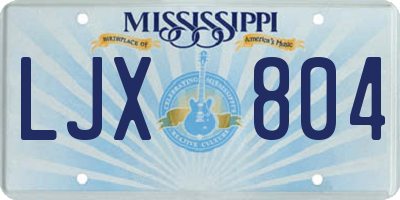 MS license plate LJX804