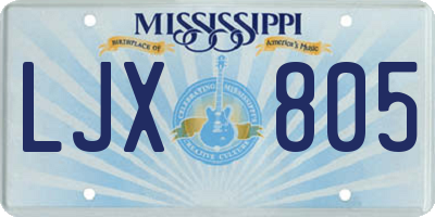 MS license plate LJX805